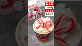 How to make Candy Cane Bows ♥️🤍♥️ christmascrafts christmasrecipe holidaywithyoutube [upl. by Rillis]