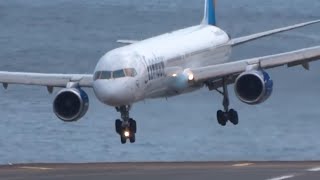 HORRIBLE  Very Awful landings  IMPRESSIVE Go arounds B753 A320 B737  Madeira [upl. by Kalagher]