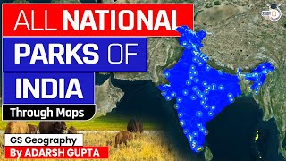 All National Parks of India through Maps  106 National Parks  StudyIQ IAS [upl. by Brandt]