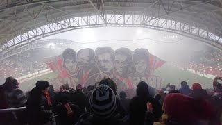 coregrafie și show pirotehnic făcut de galeria UTAeiUTA ARAD FC U CRAIOVA 10 Cupa României [upl. by Ahtnicaj]