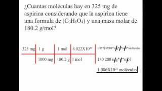 ¿Cómo convertir de miligramos a moles y a moléculas [upl. by Duer696]