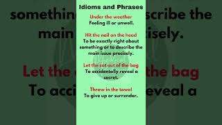 Idioms and Phrases  Idioms  Phrases  Idioms and Phrases in English idioms phrases [upl. by Haelhsa623]