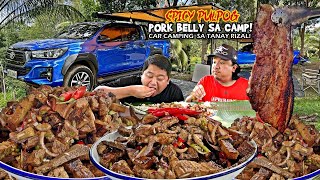 Spicy quotPULPOGquot na Pork Belly sa Camp  1st Time CAMPING and COOKING sa Tanay Rizal  TEAMCANLASTV [upl. by Stannwood]