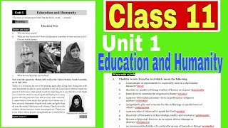 Class 11 l Unit 1 Education and Humanity l All Exercise Question Answers Full Solution l E Nepal l [upl. by Aleedis]