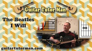 I Will  The Beatles  Acoustic Guitar Lesson [upl. by Buine]