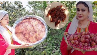 How to prepare plum lavash by a village womanTraditional and delicious recipe [upl. by Landon]