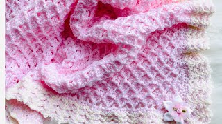 Crochet baby blanket pattern  HOW TO CROCHET Norahs Blanket LEFT HAND [upl. by Nanda909]