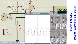 741 op amp sine to square wave converter [upl. by Demott752]