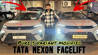 2023 Tata Nexon Facelift Modified  Pure S Variant  Nexon Facelift Modification 2023 From Noida ✅ [upl. by Ahsiema]