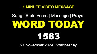 Word Today1583  Bro RSV  OneMinute Video Message Malayalam  27 November 2024 [upl. by Beshore135]