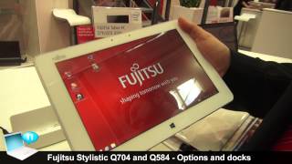 Fujitsu Stylistic Q704 with keyboard dock and Stylistic Q584 with Smart Card Shell [upl. by Mccormick]