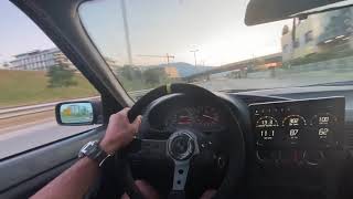 Bmw e36 M42B18 STROKE 20is TURBO 600hp acceleration 40270 [upl. by Ain]