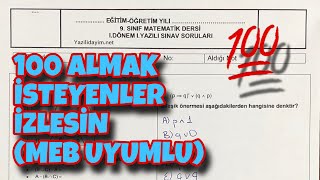 9Sınıf Matematik 1Dönem 1Yazılı [upl. by Thaddeus]