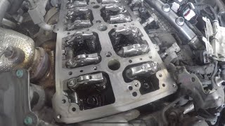 Mercedes E220d 20 654 engine knocking noise camshaft rocker arms replacement [upl. by Nede16]