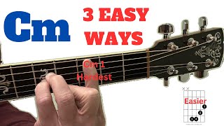 3 WAYS TO PLAY Cm Minor Chord  Beginner Guitar [upl. by Libove]