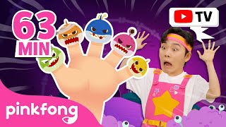 ✨NEW Zombie Shark Finger Family  🏆BEST Hoi Songs🏆  Zombies and Monsters  Official Pinkfong [upl. by Rihsab]