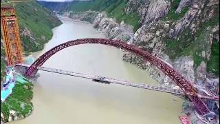 Main girder of 5251meterlong bridge across Yarlung Zangbo River successfully closed [upl. by Goldman476]