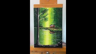 Pintura de paisaje relajante  Un tutorial para aprender a pintar  Pintura Acrilic [upl. by Intyrb538]