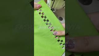 How to make this beautiful design on fabric cuttingandstitching sewinghacks sewingtutorial short [upl. by Mignonne]