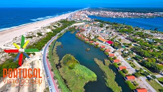 Praia de Mira and Barrinha lagoon aerial view [upl. by Cecilius]