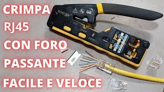 Crimpare connettori di rete RJ45 cavo passante [upl. by Olgnaed]