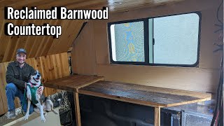 Truck Camper Interior Build  Reclaimed Barnwood Countertop [upl. by Airehtfele]