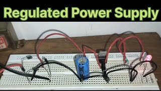 Regulated Power Supply circuit on Breadboard [upl. by Pardoes594]