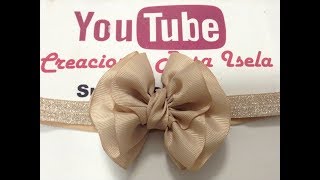 Pequeño moño en bandita para bebe VIDEO No665 Creaciones Rosa Isela [upl. by Docilu502]