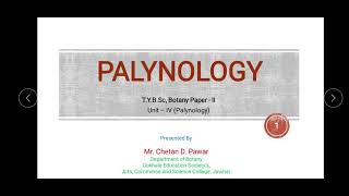 Palynology Introduction and Pollen Morphology [upl. by Alvar148]