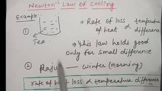 Newtons law of cooling statement derivation and one numerical from NCERTGraph also explained [upl. by Nomae786]