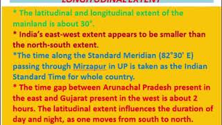 Class 9th Geography  Chapter1 India Size Location [upl. by Angeli]