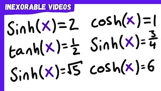 Solving Simple Equations with sinhx coshx and tanhx  Hyperbolic Functions [upl. by Eluj944]