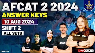 AFCAT 2 2024 Exam  Answer Keys Fully Solved  10 August 2024  Shift 2 All Sets [upl. by Fagan]