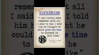 EUPHEMISMshortsfeed youtubeshorts englisliterature [upl. by Aowda]