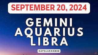 SEPTEMBER 20 2024 AIR Signs ♊ Gemini ♎ Libra ♒ Aquarius Daily Tarot KAPALARAN888 Gabay [upl. by Anderea972]