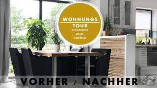 WOHNUNGSTOUR  DEKO HAUL  Update Wohnzimmer  Küche  Esszimmer  Vorher  Nachher  JUCEPAULINE [upl. by Llemert]