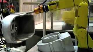 Air Turbine Motors™ 725JSL Deburring on FANUC Robot [upl. by Thirzia935]