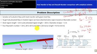 Nusselt number calcualtion using CFD in Turbulent Pipe Flow at varous Reynolds numbers [upl. by Denoting]