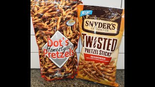 Dot’s Homestyle Pretzels amp Snyder’s of Hanover Seasoned Twisted Pretzel Sticks Review [upl. by Dilks]