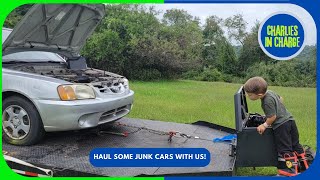 Load Junk Cars onto a trailer with us [upl. by Isolde]