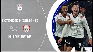 HUGE WIN  Derby County v Barnsley extended highlights [upl. by Aloysia]