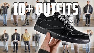 Styling Outfits with Travis Scott Jordan 1 BLACK PHANTOM [upl. by Vowel]