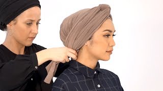 60 Second Hijab Tutorial  Twist Front Turban Hijab  INAYAH [upl. by Derick]