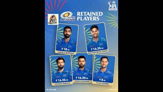 IPL Retained Mi Players list rcb rohitsharma iplretentions miretainedplayers ipl2025 ipl [upl. by Iasi]