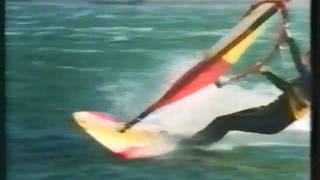 Windsurf 1981 Weymouth Speed Trials Jurgen Honsheid on converted surfboard [upl. by Cohlier]