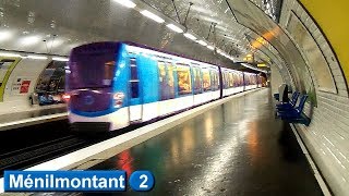 Ménilmontant  Ligne 2  Métro de Paris  RATP MF01  2016 [upl. by Notyalc]