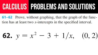 62 Prove without graphing that the graph of the function has at least two xintercepts in the [upl. by Nnaitsirhc]