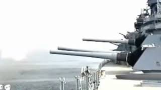 Iowa class Battleship main turrets firing compilation [upl. by Peoples]