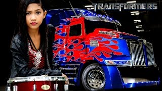 Transformers Soundtrack  Drum Cover by Nur Amira Syahira [upl. by Labotsirhc]