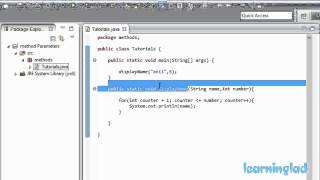 Methods with Parameters  arguments in Java Programming Video Tutorial [upl. by Eslud]